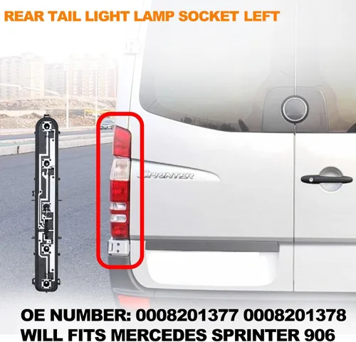 Vista 4 de Placa de circuito de la luz trasera del automóvil izquierda compatible con Mercedes Benz Sprinter 906 OE 0008201378