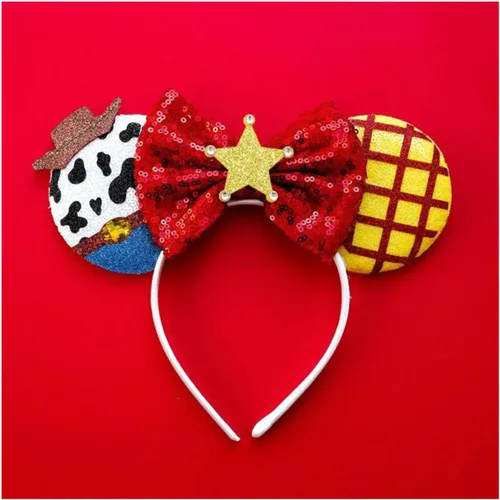 Buzz Light Year - Diadema clásica con orejas de ratón, orejas de lentejuelas para fiestas inspiradas en historias, accesorios para el cabello