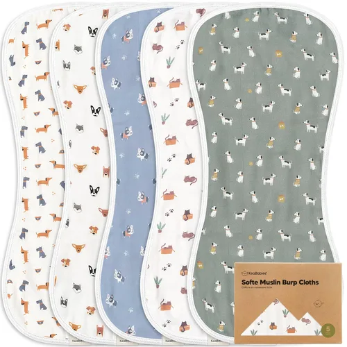 Vista 18 de 5 paquetes de paños de muselina para babero para bebé niño, niña - Paños de babero para bebé muy absorbentes, paños de muselina de algodón de bambú