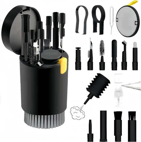 Kit de limpieza 20 en 1 para laptop, pantalla de teléfono, auriculares, kit limpiador de teclado, kit de limpieza de teclado con cepillo de limpieza
