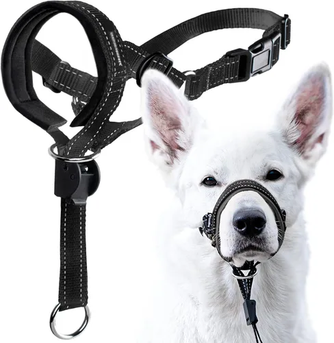 Vista 11 de GoodBoy - Cabestro con correa de seguridad para cabeza de perro, evita que se tiren de la correa, con acolchado para tamaños pequeños, medianos