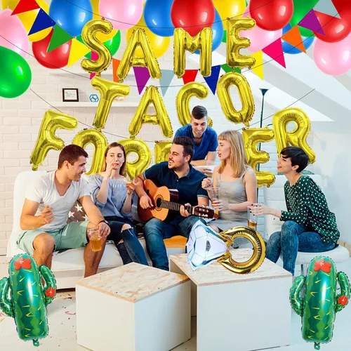 Vista 7 de Suministros de decoración de fiesta mexicana para despedida de soltera, el mismo taco para siempre, decoración de despedida de soltera, globos