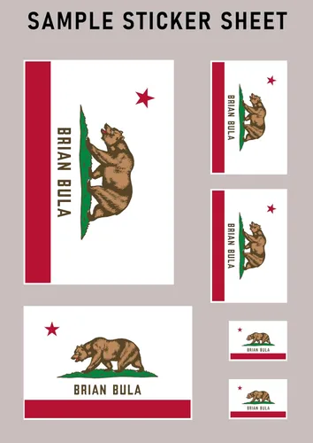 Vista 2 de Termo California Flag Sticker Decal Mega Deal 6 Stickers for This California City or Location