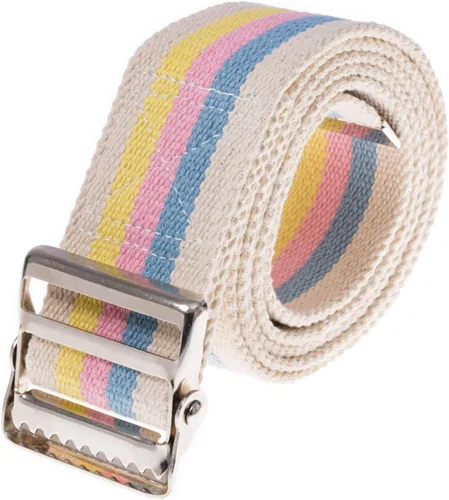 Vista 10 de COW&COW Cinturón de transferencia y marcha de 72 pulgadas con hebilla de metal, ayuda de transferencia para caminar y de pie para cuidador, Arco iris