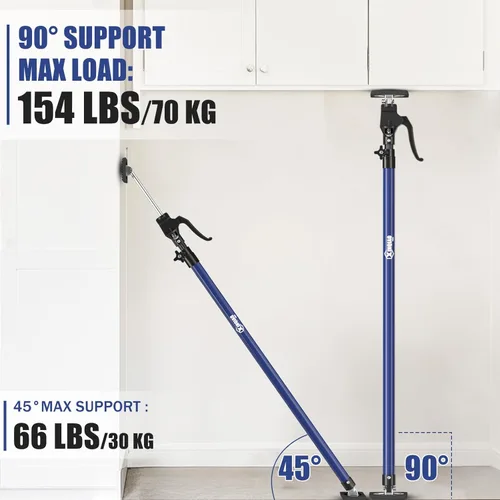 Vista 4 de XINQIAO Gatos de gabinete para instalar gabinetes, herramientas de tercera mano resistentes, poste de soporte ajustable de 23.6 a 45.3 pulgadas, 1