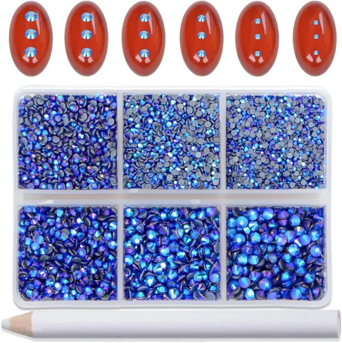 Vista 111 de Bymitel Hotfix - Gemas redondas de diamantes de imitación de cristal para manualidades, mezcla de 6 tamaños con kit de lápiz de cera, negro