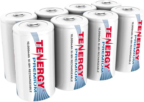 Vista 8 de Tenergy Combo: 4 baterías recargables de tamaño D premium de alta capacidad 10000mAh NiMH - Certificado UL