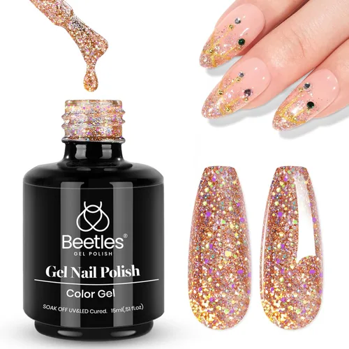 Vista 126 de Beetles - Esmalte de uñas de gel blanco perla, 0.5 onzas líquidas, color blanco perla, brillante, sirena, concha nacarada, esmalte de uñas de gel