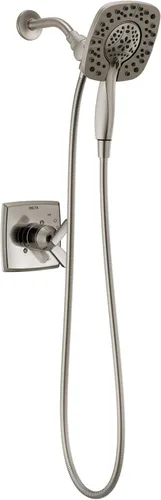 Vista 16 de Delta Faucet Ashlyn serie 17 - Kit de ducha de 2 funciones con 2 vueltas, 2 en 1, cabezal de ducha de mano con manguera, T17264-I