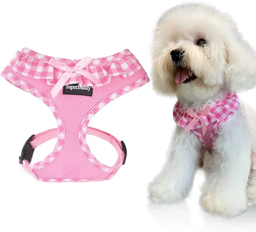 Vista 15 de SuperBuddy Arnés para perro de malla suave mejorado, arneses súper transpirables y ligeros para mascotas, para cachorros y perros al aire libre