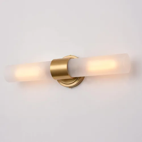 Vista 9 de DAYCENT Modernas luces negras para tocador de baño, aplique de pared de vidrio esmerilado de 2 luces, apliques cilíndricos negros mate, iluminación