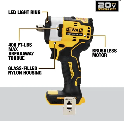 Vista 6 de DEWALT DCF911B 20V MAX* Llave de impacto de 1/2" con yunque de anillo porcino (solo herramienta)