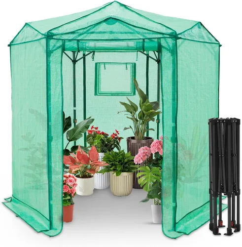 Vista 10 de EAGLE PEAK - Invernadero instantáneo emergente, para plantas de interior y exterior, con puertas con cremallera enrollables y ventanas laterales