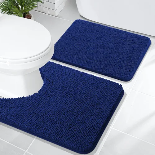 Vista 109 de OLANLY Juego de 2 alfombras de baño de felpilla suave y absorbente, antideslizantes, de secado rápido, lavables a máquina, accesorios de decoración