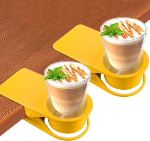 Vista 11 de Soporte para tazas de bebida, soporte para botellas de escritorio Kalolary DIY, abrazadera de vidrio, clip de platillo de almacenamiento, soporte