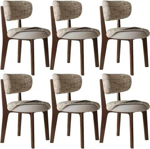 Vista 23 de YVYKFZD Solid Wood Dining Chairs, Armless Dining Room Chair Set, Upholstered Kitchen Chairs, Living Room Chair with Removable Fabric Seat Cushion