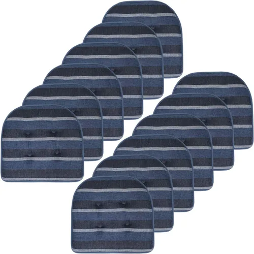 Vista 86 de Sweet Home Collection - Cojín de espuma viscoelástica para silla con capitoné, antideslizante, en forma de U, de 17 x 16 pulgadas, a cuadros Cuadros