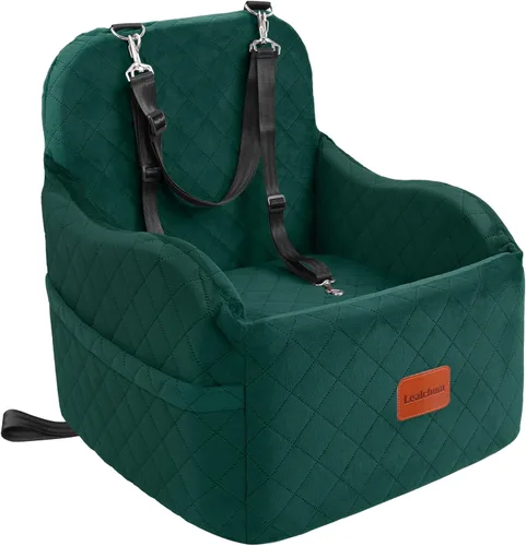 Vista 13 de Lealchum Asiento elevador de automóvil para perro, tela ultrasuave y relleno de espuma viscoelástica, cojín elevado, 3 correas y canal para cinturón