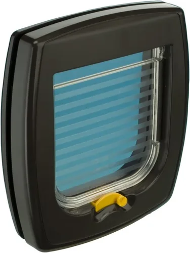 Columpio para puerta de gato de 1 pulgada con sistema de bloqueo de 2 vías | Puerta universal para mascotas en marrón para uso interior y exterior,
