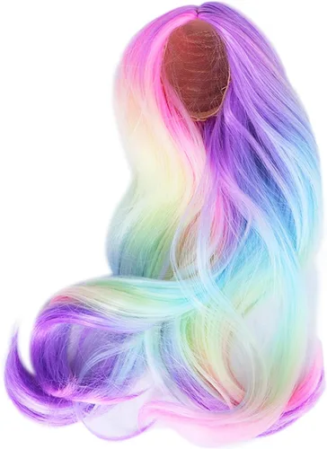 Vista 10 de Zerodis Pelucas de pelo de muñeca, Peluca de muñeca flexible suave de alta simulación, color degradado, circunferencia de cabeza de 8.3-9.4 in