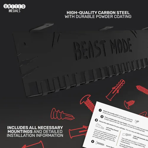 Vista 4 de Soporte de medalla de modo bestia Soporte de suspensión de medallas de acero Estante de exhibición