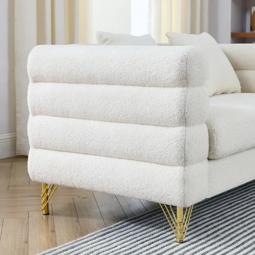 Vista 13 de Modern Loveseat Sofa Couch for Living Room, 81''W Lounge Futon Couch with 3 Pillows, Comfortable Seating Cushion, for Small Space Apartment, Concise