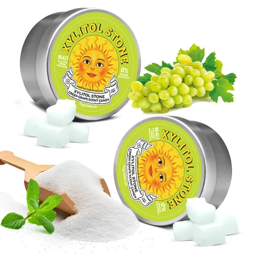 Vista 17 de Xylitol Stone Caramelos sin azúcar - Veganos y compatibles con dieta cetogénica, caramelos duros únicos sin azúcar - Dulces con 100% sabor natural