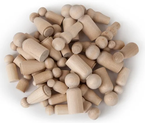 Vista 2 de Cuerpos de muñeca sin terminar, de madera de abedul y madera de arce, set de artista para pintar y personalizar figuras, ideal para manualidades