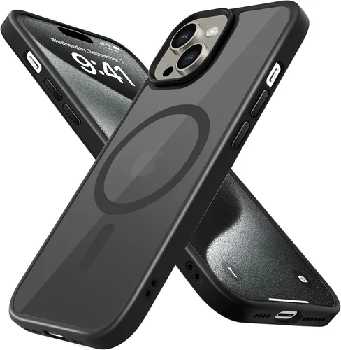 Vista 8 de Funda magnética fuerte para iPhone 14 Plus de 6.7 pulgadas, transparente compatible con MagSafe, protección contra caídas de grado militar