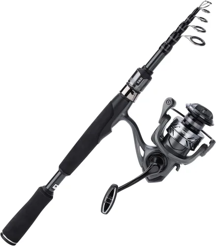 Telescopic Fishing Rod and Reel Combo - IM6 Carbon Fiber Collapsible Rod with Spinning Reel -CNC Spool, Waterproof - All-in-One Starter Kit with