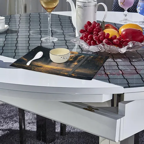 Vista 4 de Moon Waterfall Placemats Set of 6 Resistant Table Mats Washable Place Mats for Dinner Party Table Decoration