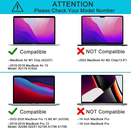 Vista 2 de Protector de pantalla de vidrio templado para MacBook Pro de 13 pulgadas M2 M1 (2023-2016), MacBook Air 13 M1 (2021-2018), Mac Pro 13 MA2338 A2289