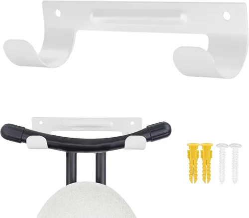 Vista 8 de Soporte para tabla de planchar, soporte para tabla de planchar, organizador de pared con tornillos para cuartos de lavado, estante de almacenamiento