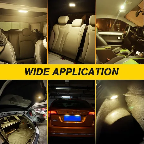 Vista 6 de Qasim Bombilla LED 578 212-2 de 1.732 in, color blanco cálido, 10-SMD 5050, luces LED de cúpula para mapa interior, 211-2, 579, 214-2, 569, 6411, 12