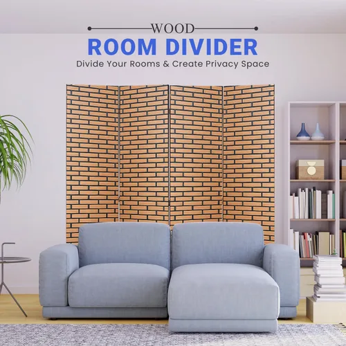 Vista 19 de 4 paneles separadores de habitación, pantalla plegable de madera, pantallas de privacidad, paneles plegables, divisor de pared para interiores