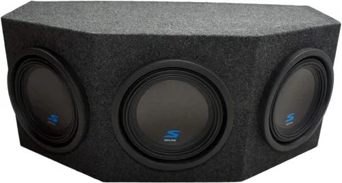 Vista 10 de American Sound Connection Caja de Subwoofer Universal para Estéreo de Auto Rearfire Sellada Dual de 10" Alpine Tipo S S-W10D2 con Amplificador