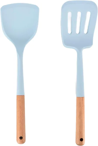 Vista 7 de 12PCS Silicone Kitchen Utensils Set, Cooking Tools with Wooden Handle, Heat Spatula Spoon Baking Gadgets for Non Stick Pans, Includes 12 for Modern