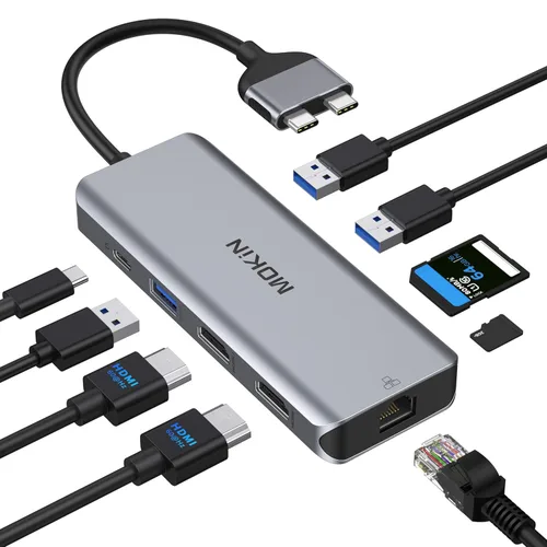 MacBook Pro - Estación de acoplamiento para MacBook Pro, adaptador HDMI para MacBook Pro, adaptadores USB C 9 en 1 para MacBook Pro Air Mac HDMI