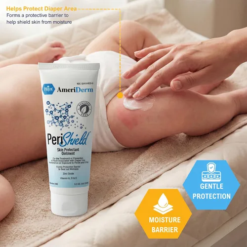 Vista 3 de MED PRIDE Crema antisarpullido para pañales para bebés, ungüento protector de piel de óxido de zinc, 3.5 onzas, sin parabenos, vitaminas A D E
