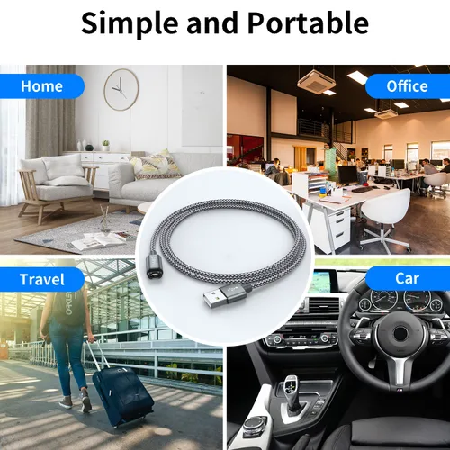 Vista 6 de Cable de carga compatible con Garmin Watch, paquete de 2 cables de carga USB de 3.3 pies para Garmin Fenix 5 5S Plus 6 6S 6X Pro 7 7S 7X, Forerunner