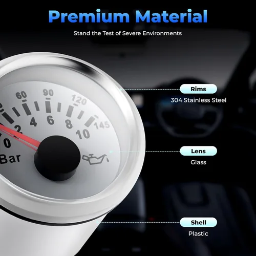 Vista 5 de Juego electrónico de 6 medidores blancos automáticos, calibre 0.236 x 2.047 in, calibre LED con enchufe múltiple, juego universal de calibre 6