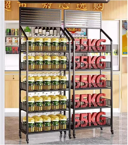 Vista 6 de Shelves Commercial Supermarket Shelf ,Retail Snack Rack Display Stand, Convenience Store/Pharmacy Floorstanding Display Stand For Snack Beverage