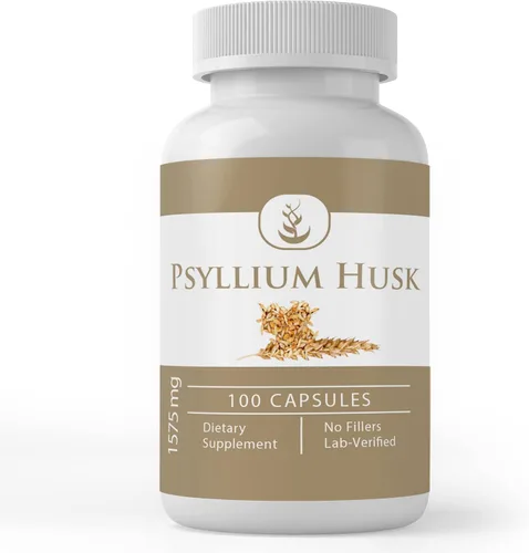 Pure Original Ingredients Cápsulas de cáscara de psyllium (100 cápsulas) Suplemento de fibra en polvo, sin aditivos ni rellenos, verificado por