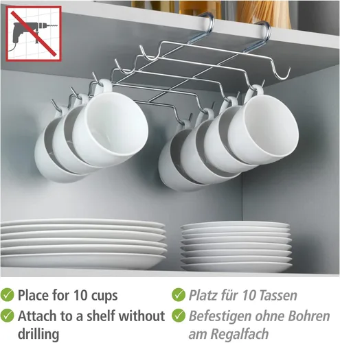 Vista 3 de Wenko 2748130100 - Portavasos cromado para 10 tazas (11.0 x 2.0 x 8.7 in)