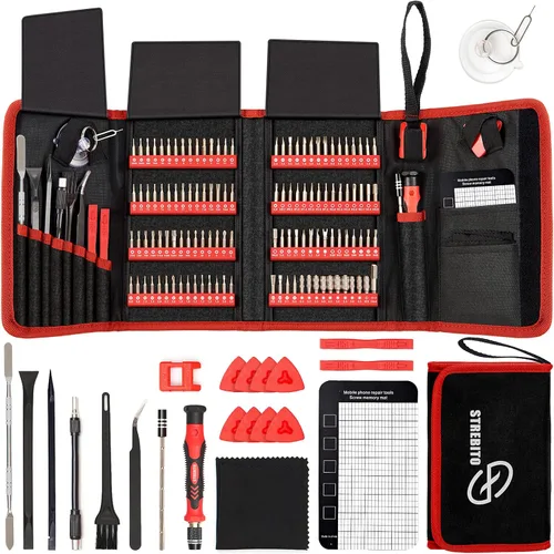 Vista 10 de STREBITO Juego de Destornilladores de Precisión de 142 Piezas Kit de Herramientas para Computadora Juego de Destornilladores Magnéticos Kit