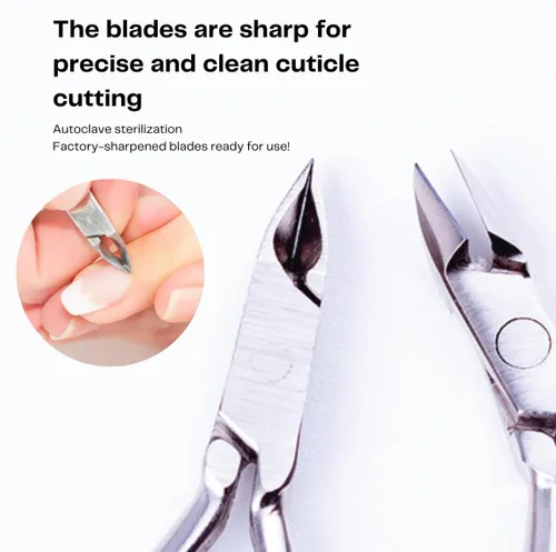 Vista 4 de MUNDIAL 522-AP - Cortadora de cutículas para kit de manicura y herramientas de pedicura, mango de acero al carbono con resorte duradero. Protector