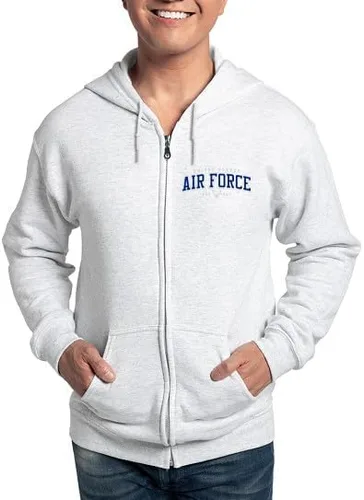 CafePress United States Air Force Athletic Zip Hoodie (Dark) - Sudadera ligera con capucha para hombre Gris ceniza