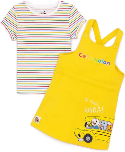 Vista 2 de Cocomelon Vestido Pinafore para niños y niñas camiseta de Dungaree