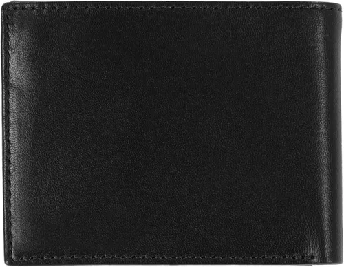 Vista 4 de Steve Madden Cartera RFID de cuero para hombre con capacidad adicional y bolsillo abatible