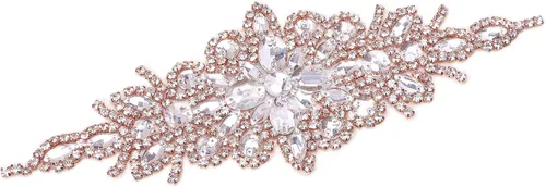 Vista 16 de Apliques de cuentas de perlas de diamantes de imitación rojos apliques de novia accesorios de cristal de ajuste de diamantes de imitación